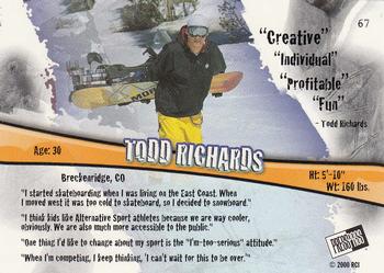 2000 Press Pass Rage Extreme Sports #67 Todd Richards Back